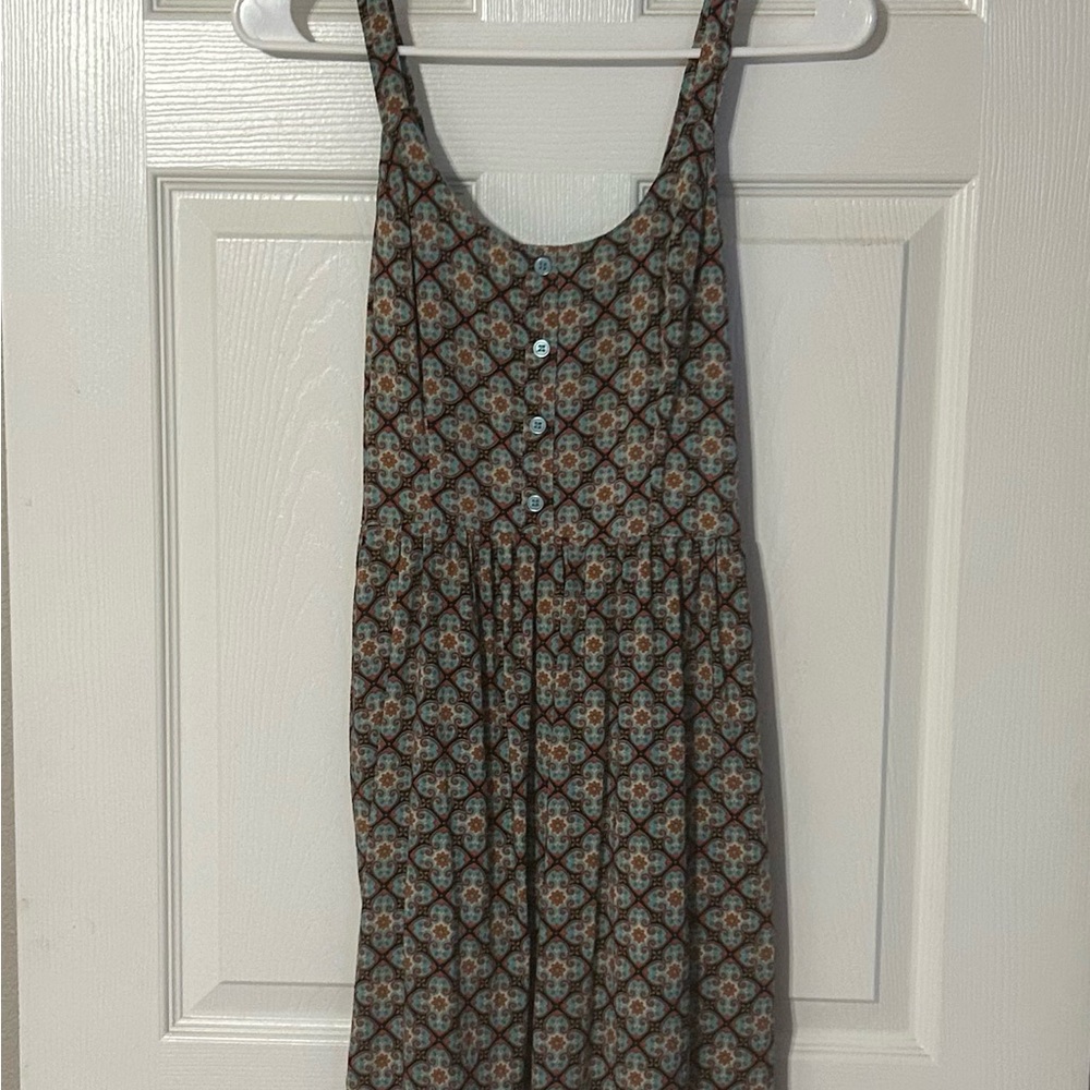 Xhilaration Green and Brown Sleeveless Sundress